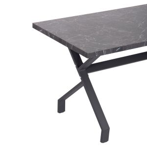 Kitchen table Lana Hm18221.02 melamine in the look of black marble-black metal legs 140x70x72.5hcm.