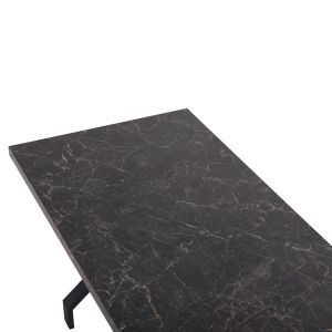 Kitchen table Lana Hm18221.02 melamine in the look of black marble-black metal legs 140x70x72.5hcm.