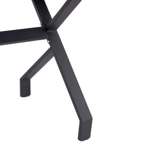 Kitchen table Lana Hm18221.02 melamine in the look of black marble-black metal legs 140x70x72.5hcm.