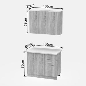 Kitchen module Festa I melamine in sonoma color 100x60x85cm
