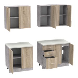 Kitchen module Festa V melamine in sonoma color 160x60x85cm