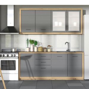Kitchen modular set Ipanema 200 gray matte 200x60x224.5cm