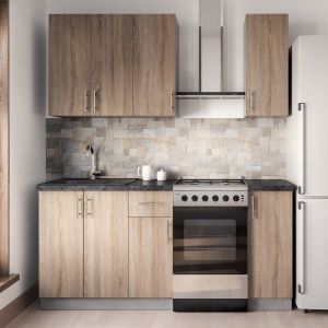 Kitchen modular set melamine and laminate sonoma color 120x47x84.8cm Hm2465.01