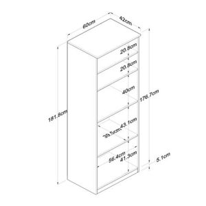 Кухненски шкаф Rowan в бяло-сонома нюанс 60x42x182 см