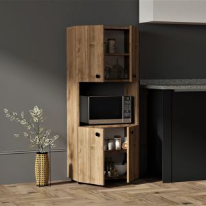 Kitchen cabinets, walnut color, 60x31.4x140cm