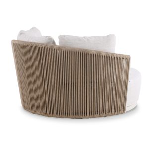Daybed series Lorien Sm6413.01 aluminum ivory - beige with ropes and pillows 163x158.5x82h