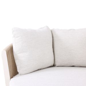 Daybed series Lorien Sm6413.01 aluminum ivory - beige with ropes and pillows 163x158.5x82h