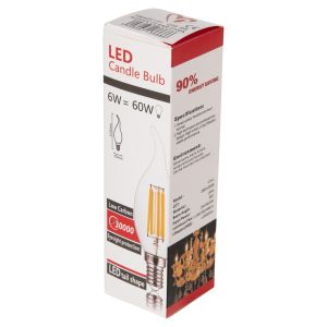 Led Lamp Hm4047,01 with Filament 6w E14 3000k Transparent Dimmable