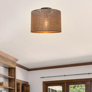 Plega fabric lamp in brown color D30x21cm