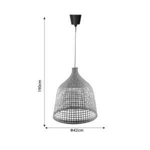 Ceiling lamp Axien bamboo boho style D42x190cm