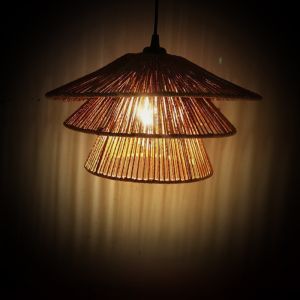 Oakim ceiling lamp paper filaments brown D35.5x170cm