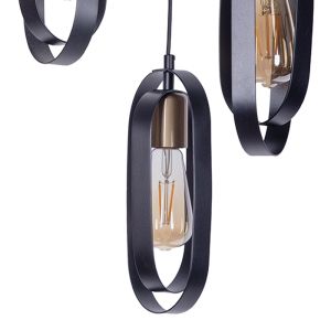 Ceiling lamp Tahmno for 3 bulbs black 30x3x31cm