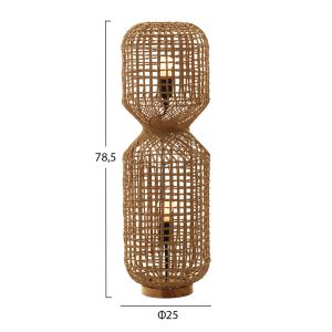 Lamp metal woven in brown - 2 bulbs Hm4359 D25x78.5cm