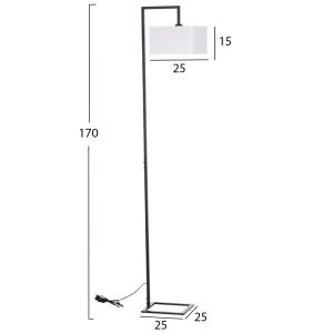 Lantern Brans Hm7532.11 black metal - white PVC cover 25x33x170cm.