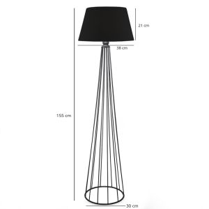 Lamp Firdo Ii E27 fabric-metal black 38x121cm