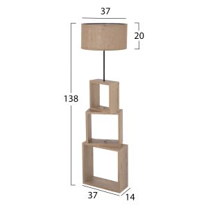 Lantern Hm7608.03 with Mdf base, sonoma color and beige shade D38x140hcm