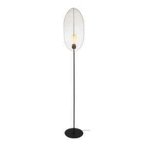 Leaf lantern in copper color with dimensions 26x24x154cm