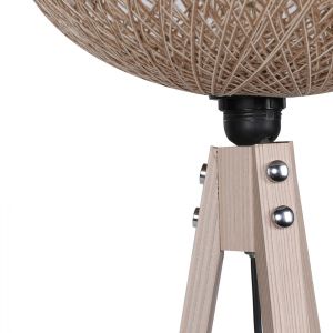 Beige lantern with wooden stand and rope cap Hm7376,01 D38x145