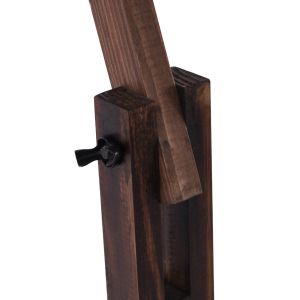 Lantern with wooden stand, walnut color and beige cap 40x30x160y Hm7701,01