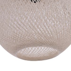 Lantern with wooden stand, walnut color and beige cap 40x30x160y Hm7701,01