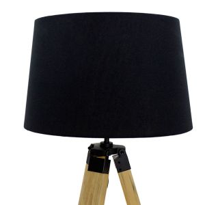 Tripod lantern with wooden stand D34-41x65x145cm