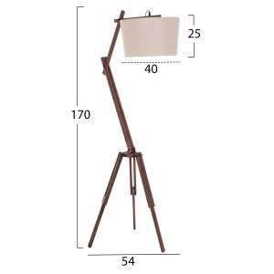Tripod lamp with beige cap 54x54x170hcm Hm7694,01