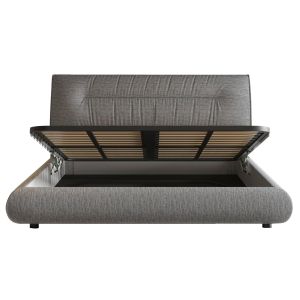 Легло Ascott с място за съхранение Sm736.01 сив плат - за матрак 160x200см.