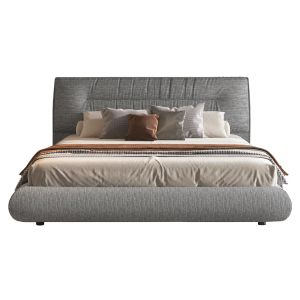 Легло Ascott с място за съхранение Sm736.01 сив плат - за матрак 160x200см.