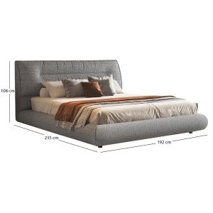 Легло Ascott с място за съхранение Sm736.01 сив плат - за матрак 160x200см.