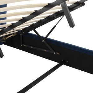 Легло Briley Hm583,08 синьо кадифе с място за съхранение 160x200cm