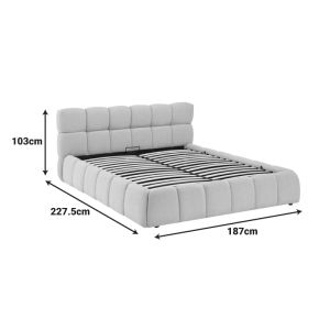 Jeby beige bed with fabric and storage space 160x200cm