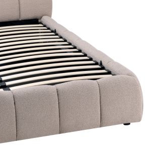 Jeby beige bed with fabric and storage space 160x200cm