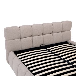 Jeby beige bed with fabric and storage space 160x200cm