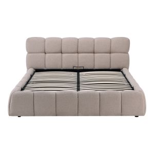 Jeby beige bed with fabric and storage space 160x200cm
