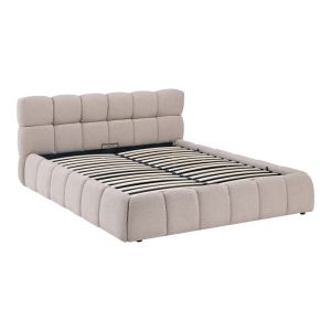Jeby beige bed with fabric and storage space 160x200cm