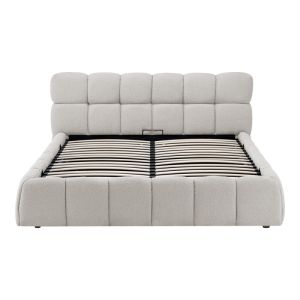 Jeby cream bed with fabric and storage space 160x200 cm