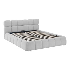 Jeby bed gray with fabric and storage space 160x200 cm