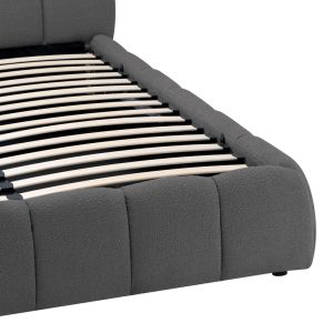Jeby dark gray fabric bed with storage space 160x200cm