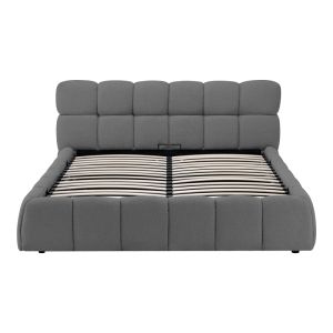Jeby dark gray fabric bed with storage space 160x200cm