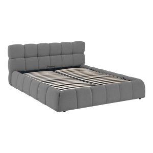 Jeby dark gray fabric bed with storage space 160x200cm