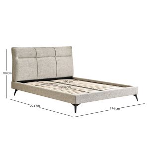 Легло Lignum Sm733.03 бежов плат - за матрак 160x200см