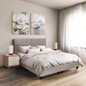 Легло Milo Hm616.32 бежов плат - за матрак 160x200см
