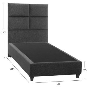 Легло Milo Hm652,01 сив плат 90x200