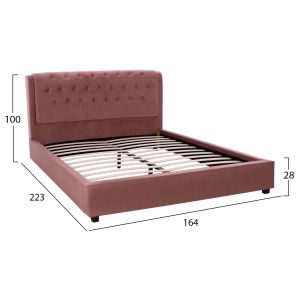 Легло Odalys 150x200 розово кадифе Hm549.12