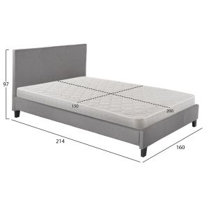 Легло с матрак Becca Hm21283.04 сив плат - матрак 150x200см