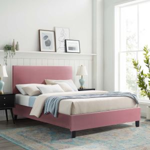 Легло с матрак Becca Hm21283.05 пепел от рози кадифе - матрак 150x200см