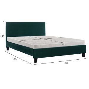 Легло с матрак Becca Hm21283.06 кипаросово зелено кадифе - матрак 150x200см