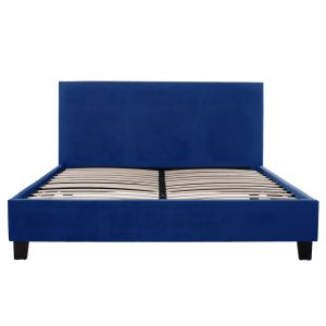 Легло с матрак Becca Hm21283.07 синьо кадифе - матрак 150x200см