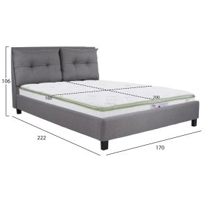 Легло с матрак Billie Hm21284.03 сив плат -- за матрак 160x200см