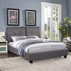 Легло с матрак Billie Hm21284.03 сив плат -- за матрак 160x200см